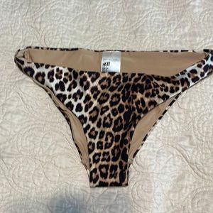 H&M Leopard Print Bikini Bottoms Size 6 New Without Tags